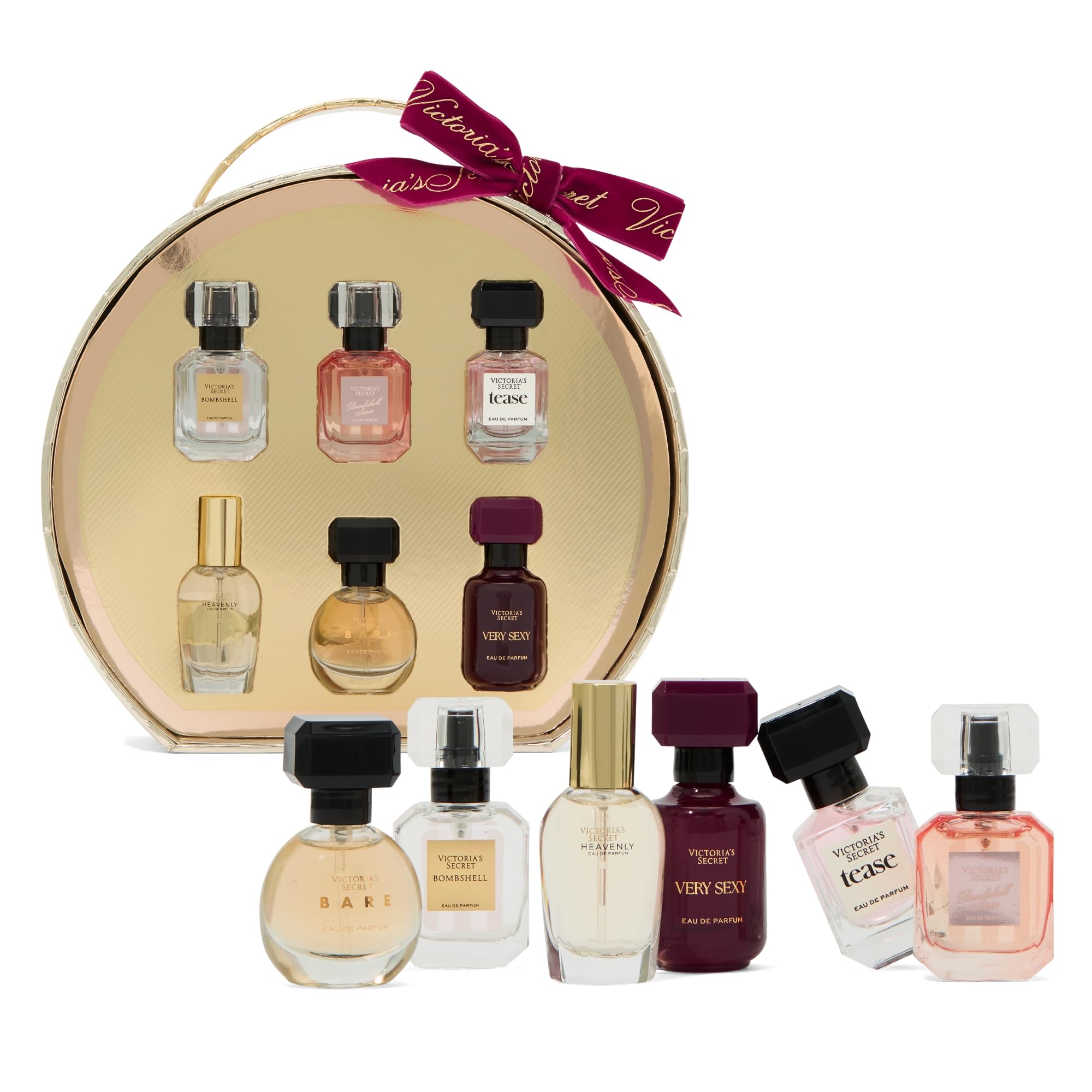 Victoria's Secret Bare mini bottle close-up suggests warm, subtle evening wear.