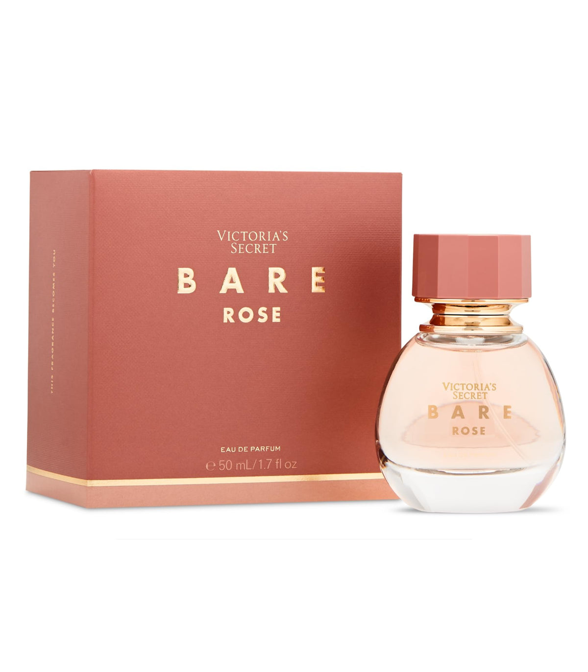 Victoria's Secret Bare Rose EDP bottle front, ideal for daily wear with a warm floral scent.