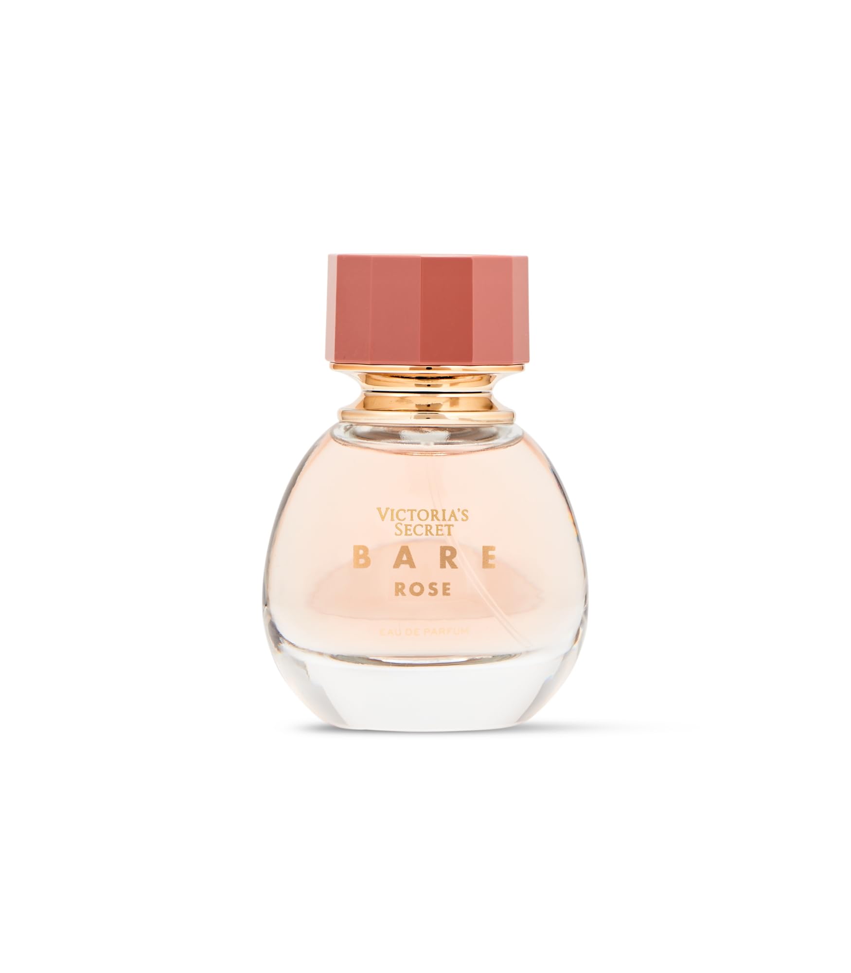 Victoria's Secret Bare Rose rose-note close-up, highlighting Rosa Centifolia for a soft floral aura.