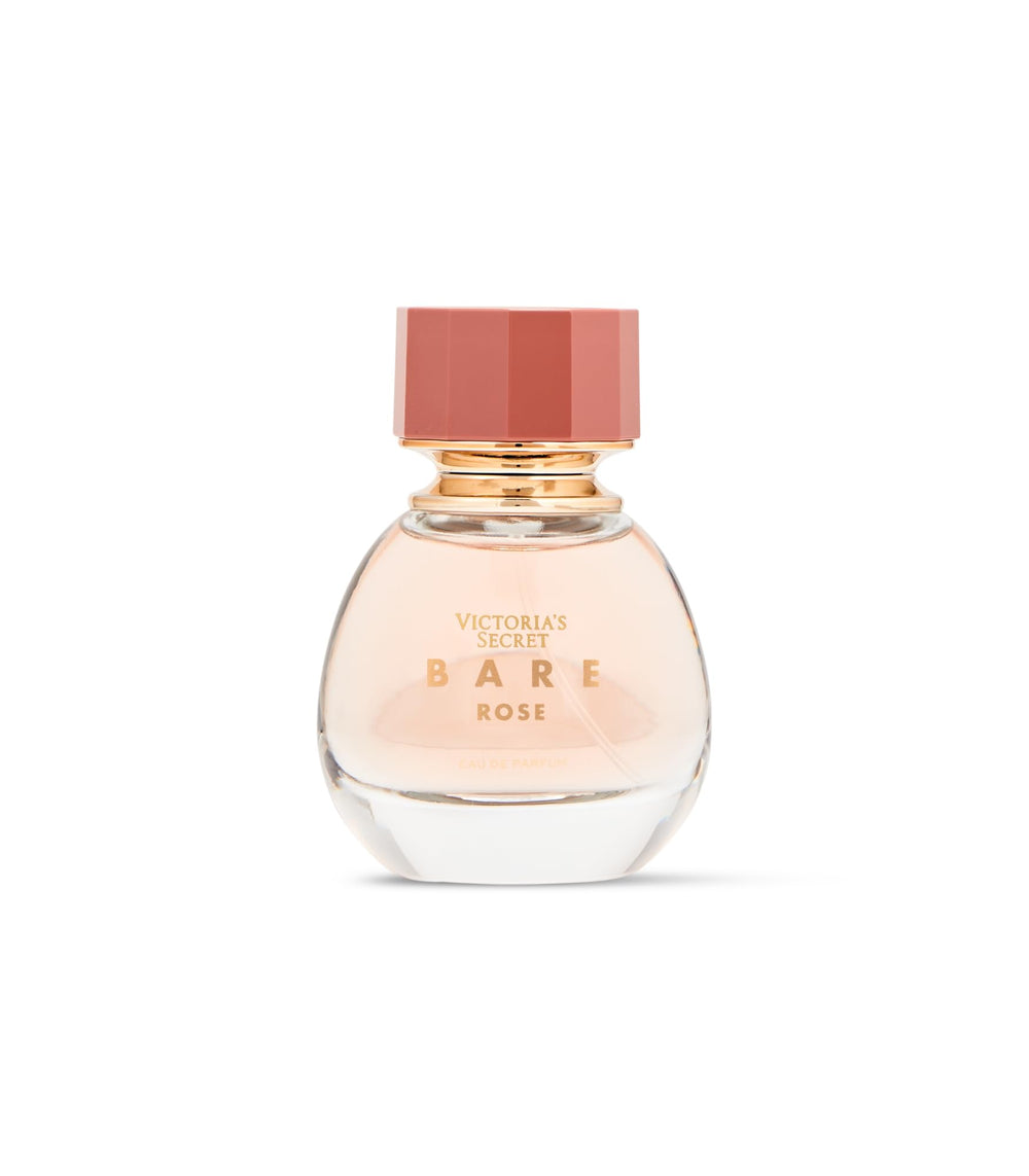 Victoria's Secret Bare Rose rose-note close-up, highlighting Rosa Centifolia for a soft floral aura.