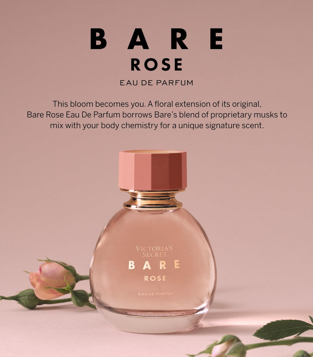 Victoria's Secret Bare Rose warm-woods note close-up, adding depth for evening occasions.