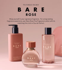 Gift-ready Bare Rose fragrance mist packaging highlights lightweight 8.4 oz bottle.