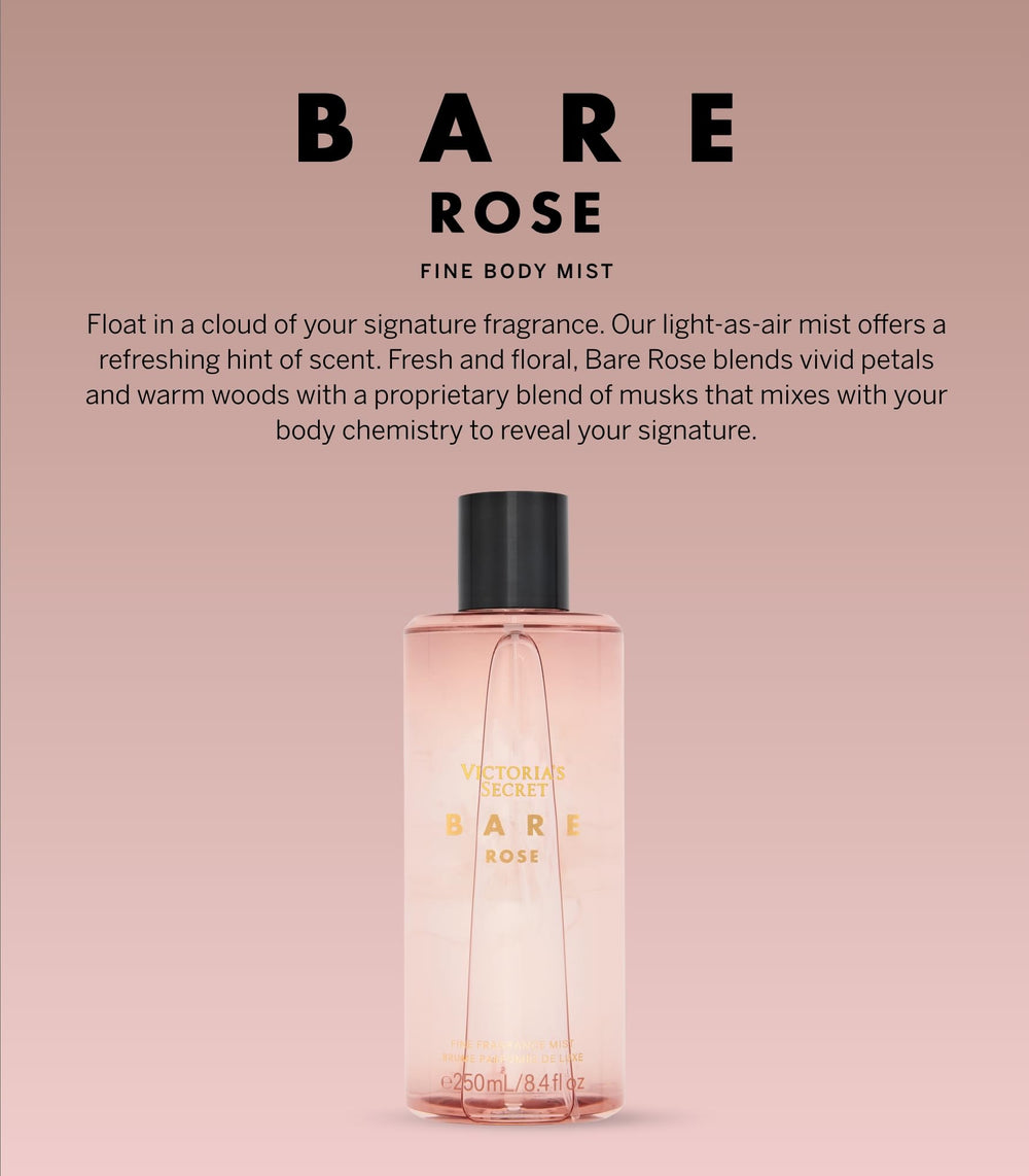 Bare Rose fragrance mist spray in action delivers quick refresh throughout the day.