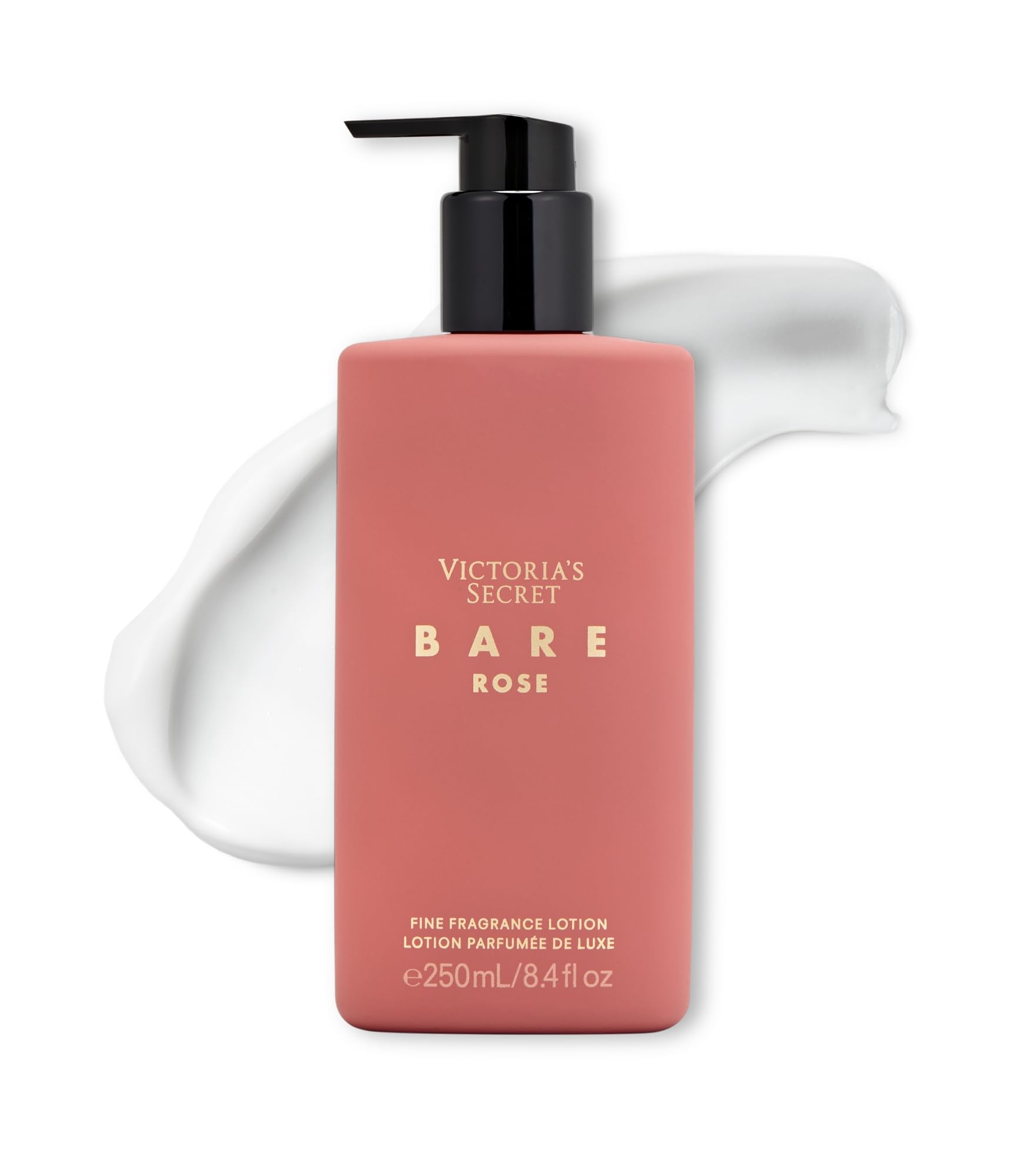 Victoria's Secret Bare Rose lotion bottle close-up highlighting pear skin note for everyday elegance