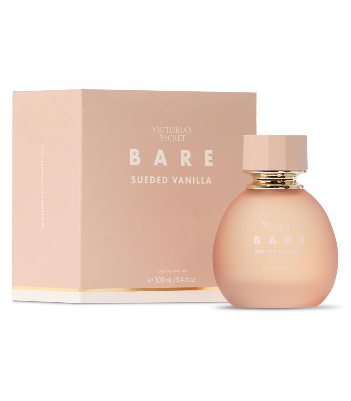 Victoria's Secret Bare Sueded Vanilla EDP bottle front showing warm vanilla musk.