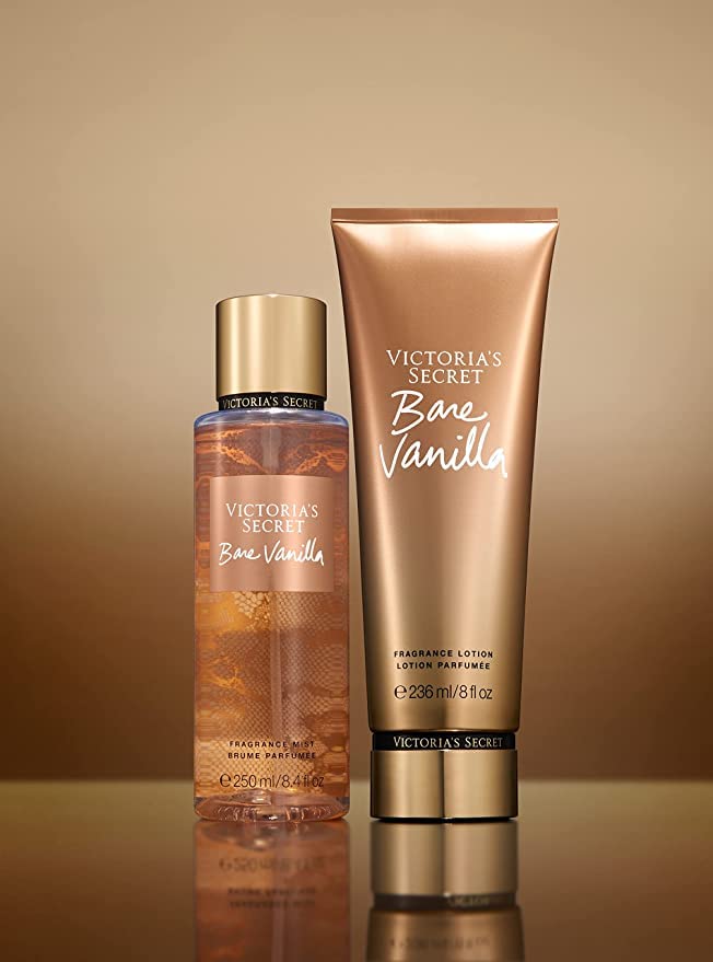 Victoria's Secret Bare Vanilla Lotion tube shown for smooth moisturization after a refreshing shower.
