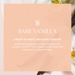 Close-up of Bare Vanilla label highlights soft, warm notes