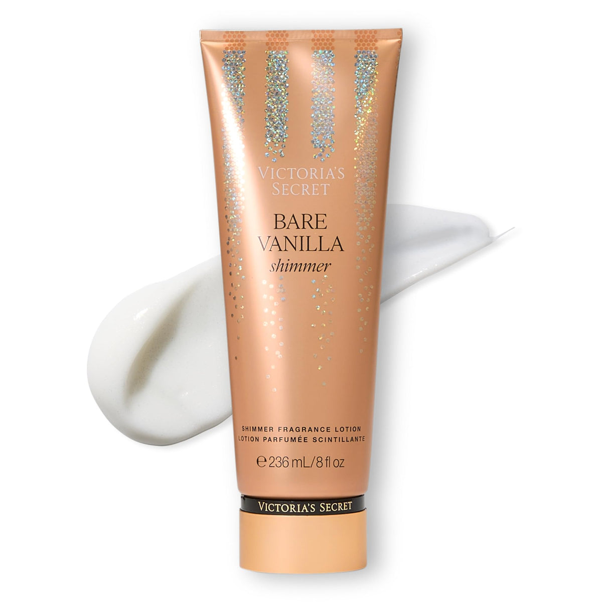 Victoria's Secret Bare Vanilla Shimmer lotion bottle with silky moisture