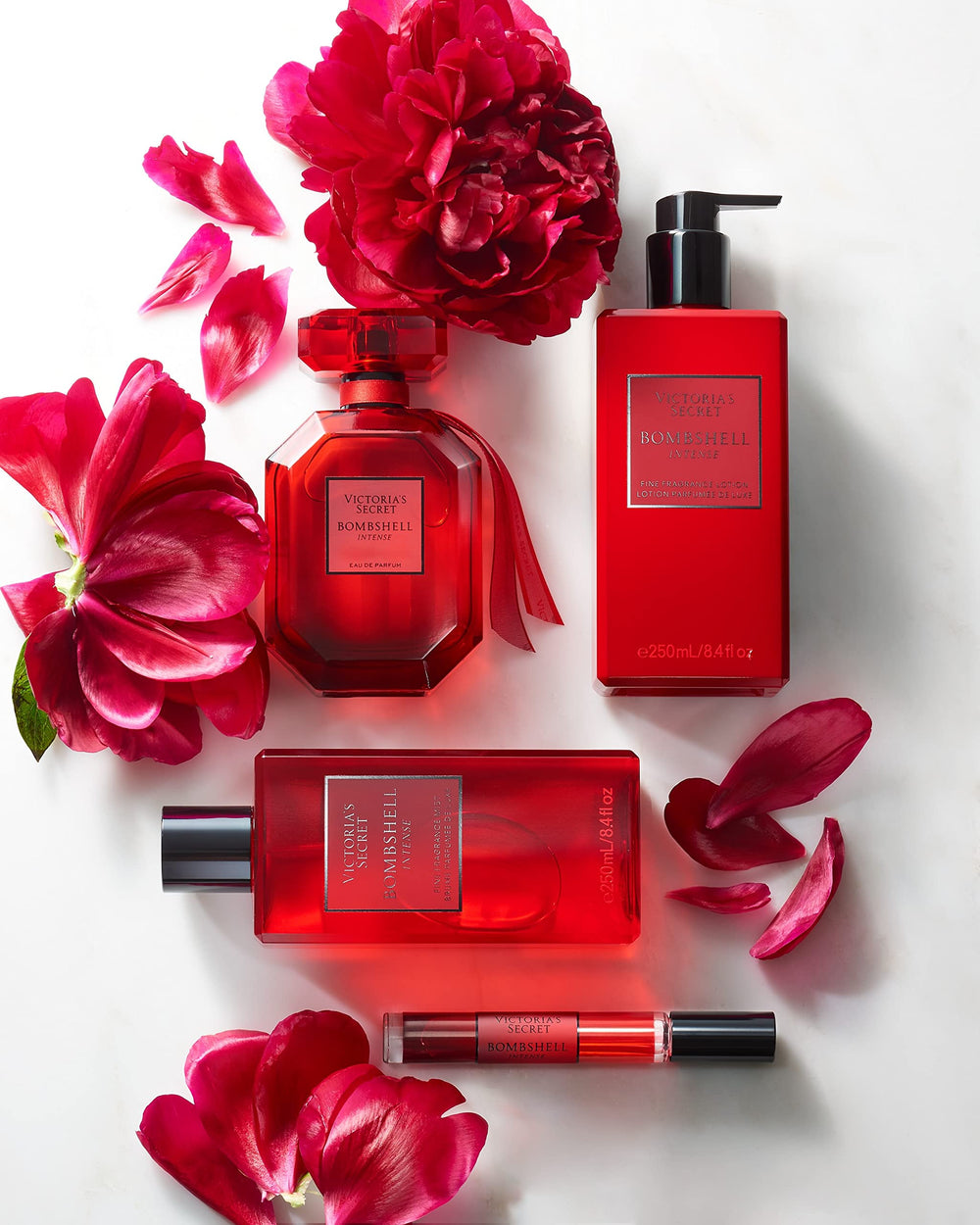 Victoria's Secret Bombshell Intense label closeup shows premium packaging for gifting.
