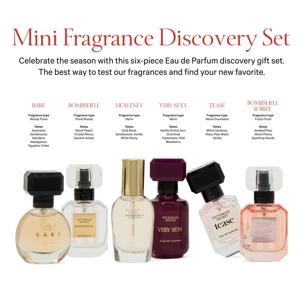 Victoria's Secret Bombshell Magic mini bottle close-up hints blackberry elixir and vanilla patchouli for nights out.