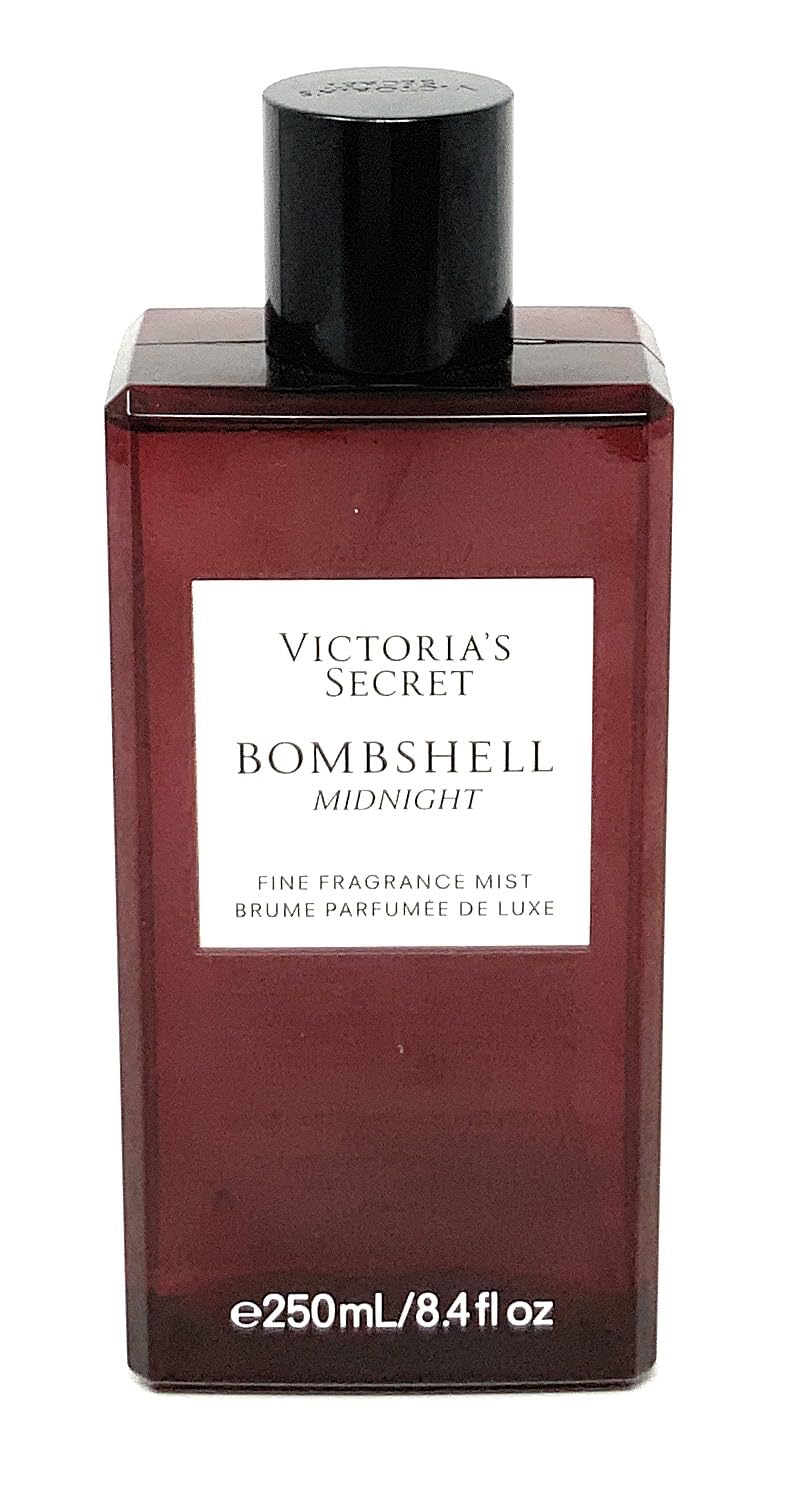 Victoria's Secret Bombshell Midnight bottle-pour highlights fragrance release for celebrations.