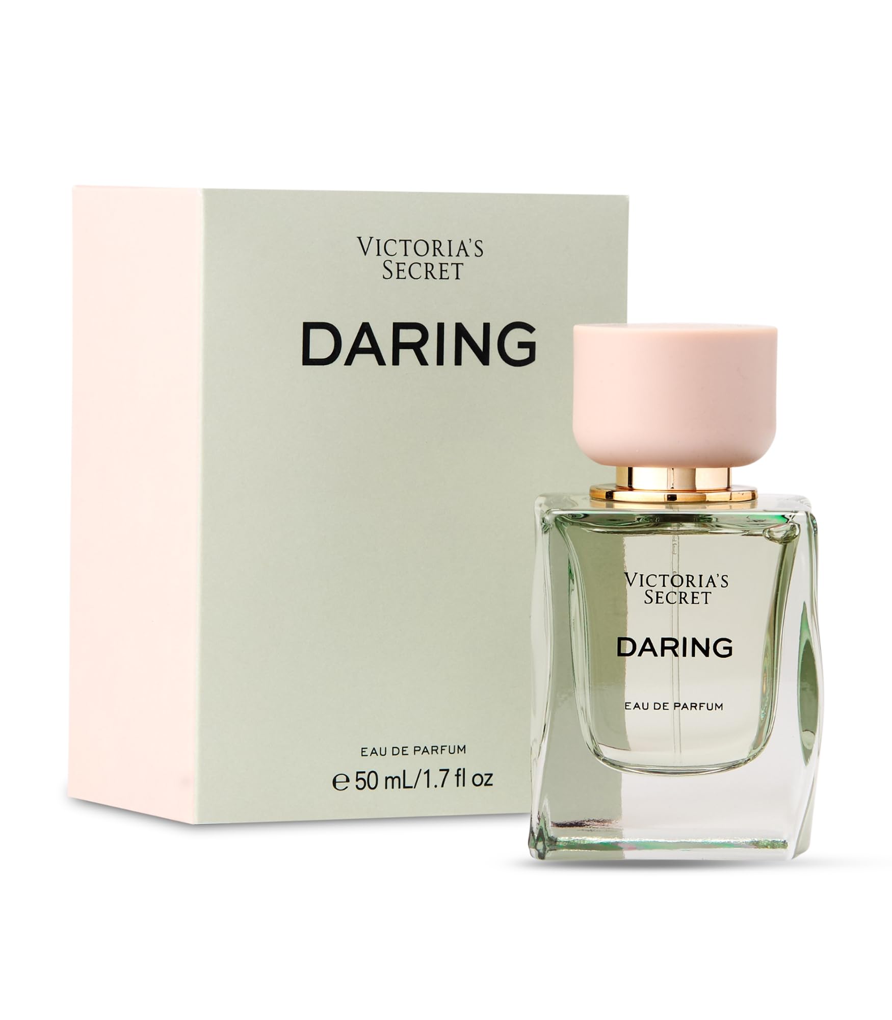 Victoria's Secret Daring EDP bottle with gleaming glass evokes bergamot brightness for daytime elegance.