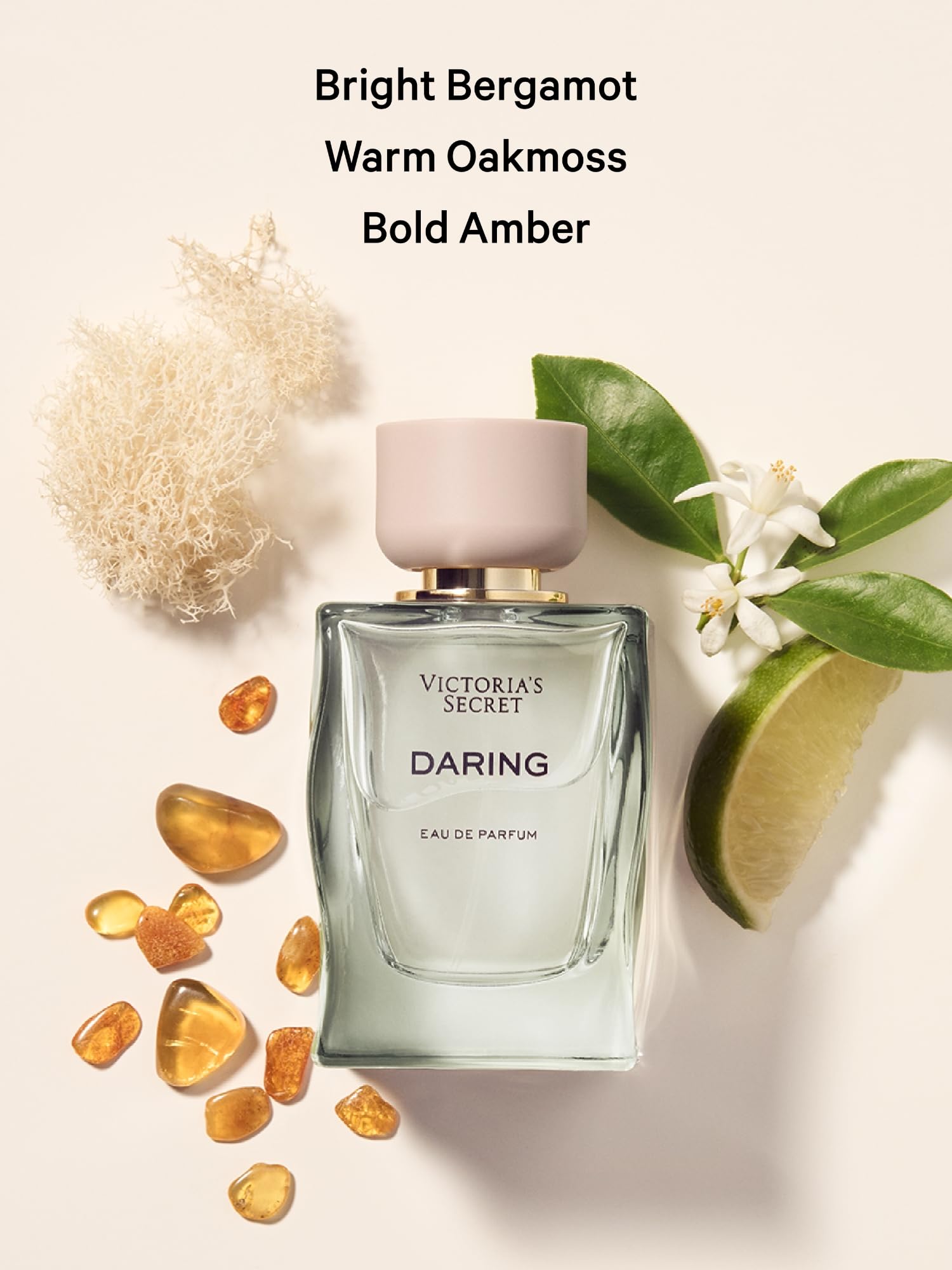 Victoria's Secret Daring EDP oakmoss heart conveys earthy depth for everyday allure.