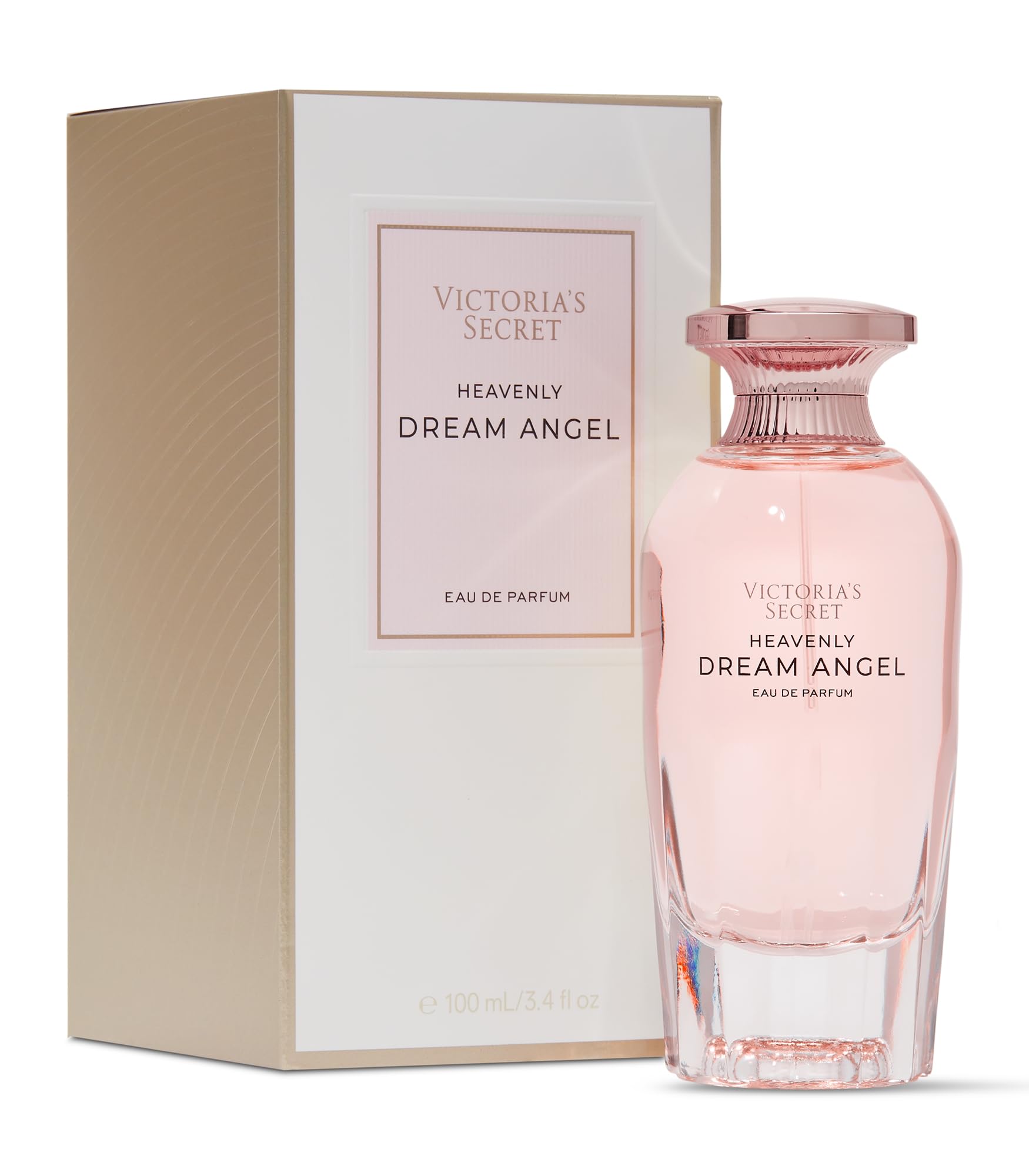 Victoria's Secret Heavenly Dream Angels bottle highlights prismatic musk and raspberry notes for daily allure.