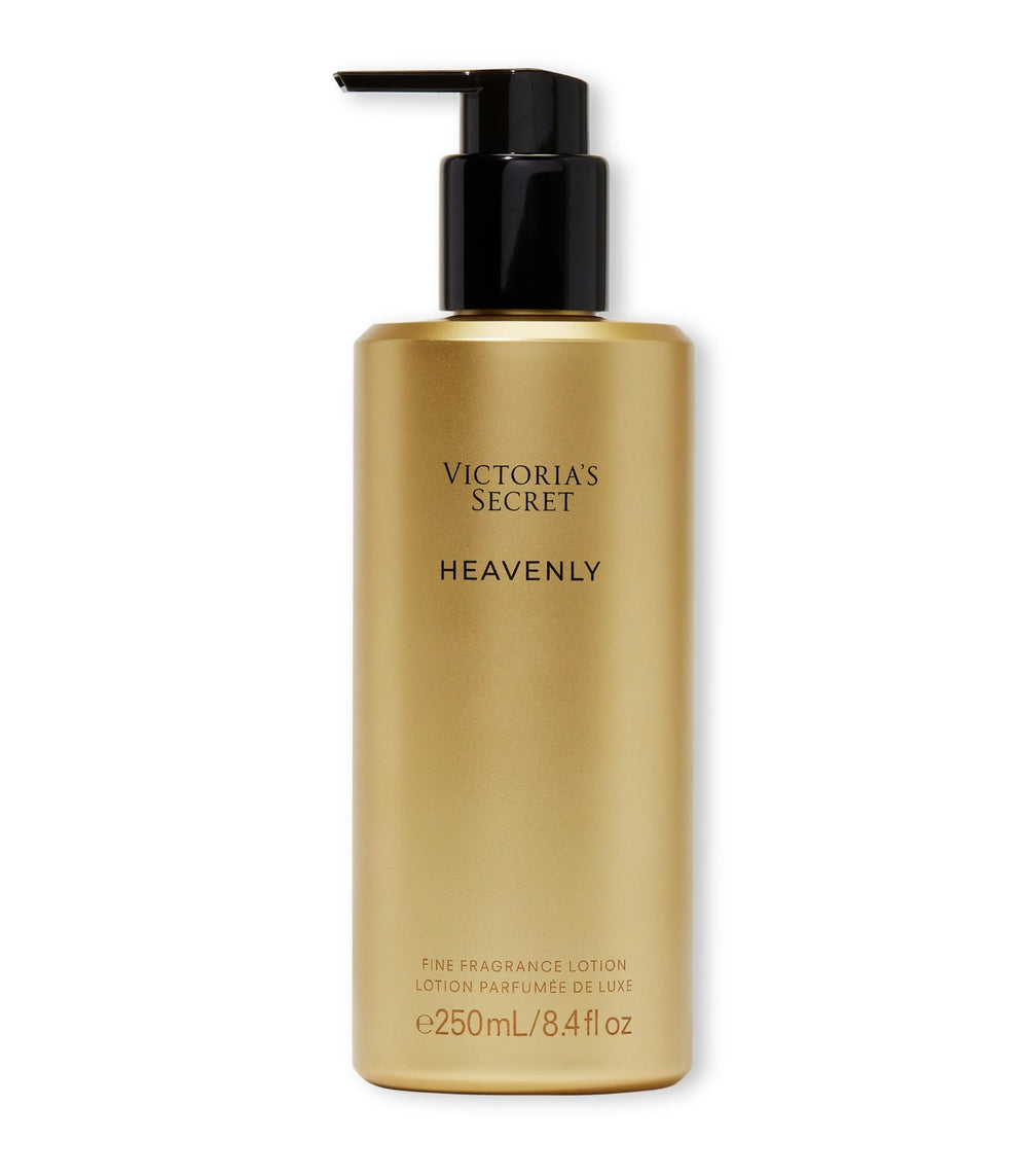 Victoria's Secret Heavenly Fine Fragrance Lotion pump shows easy, mess-free moisturization.