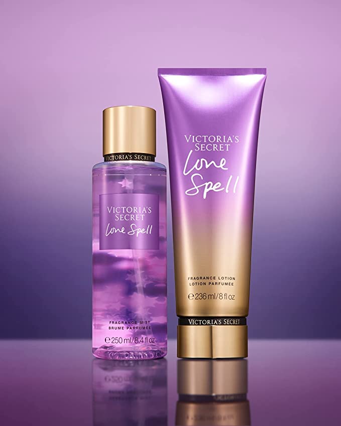 Victoria's Secret Love Spell mist bottle closeup for daily wear scent.