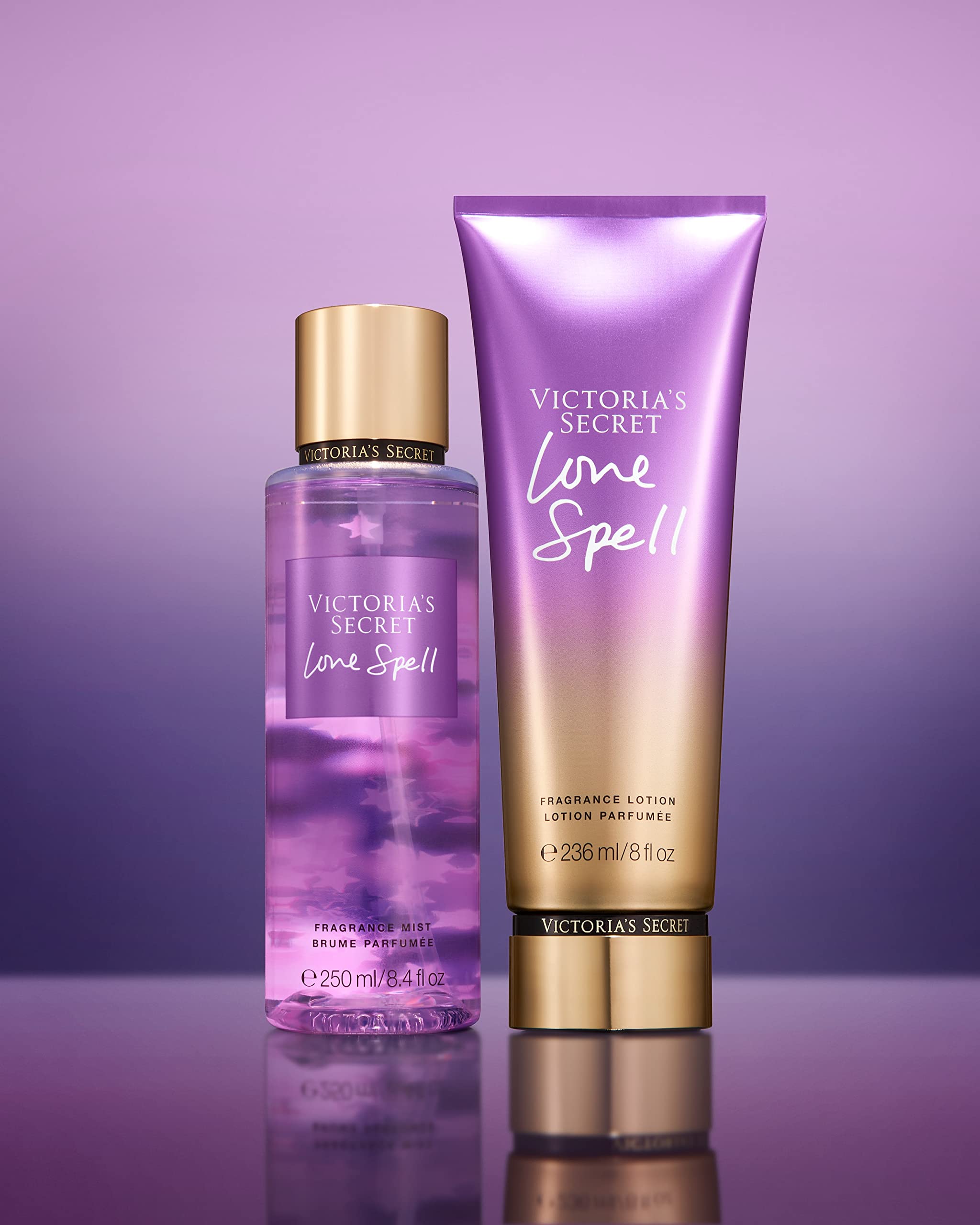 Victoria's Secret Love Spell lotion applied on hands delivering quick softness and moisture.