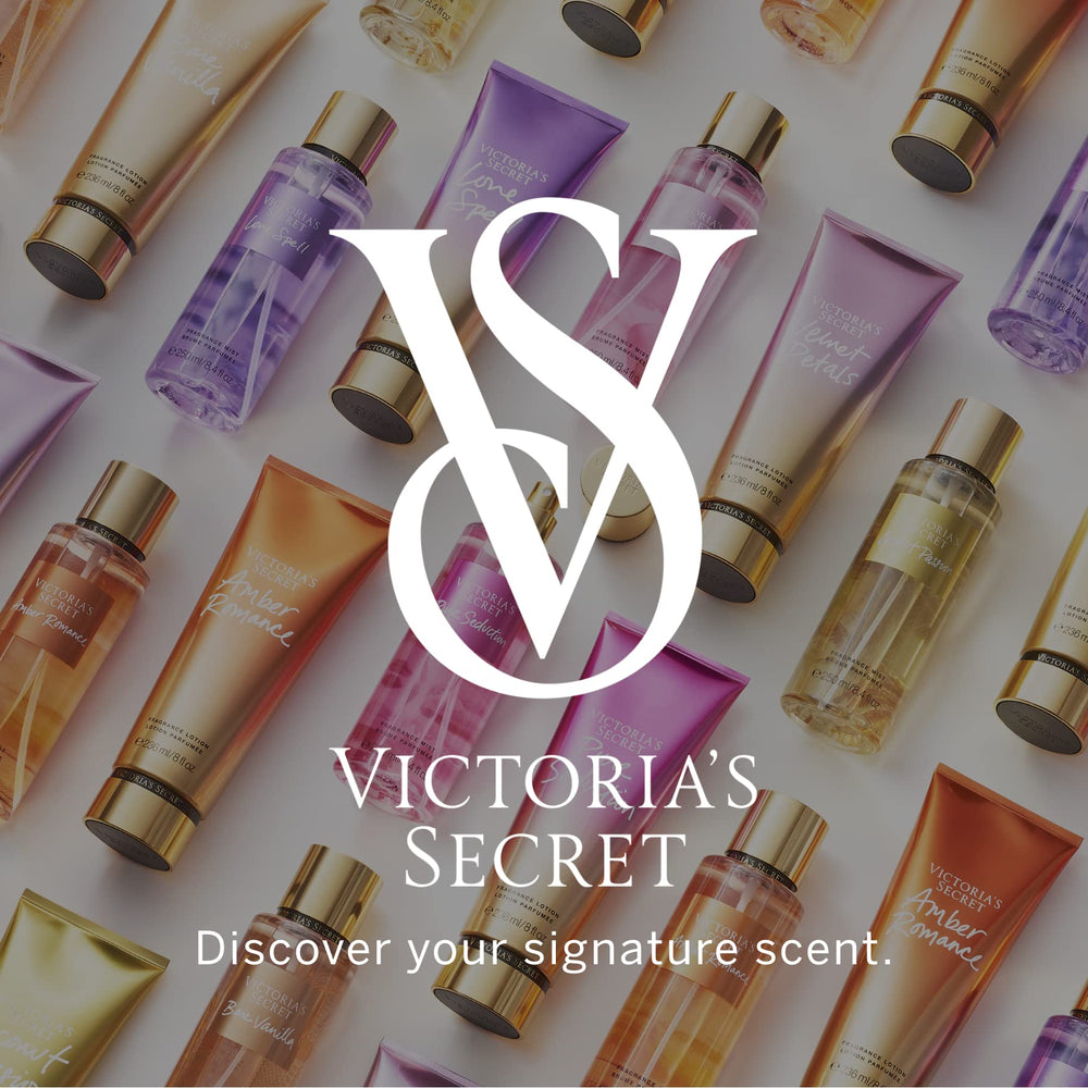 Victoria's Secret Love Spell gift-ready packaging and 8.4 oz of fragrance.