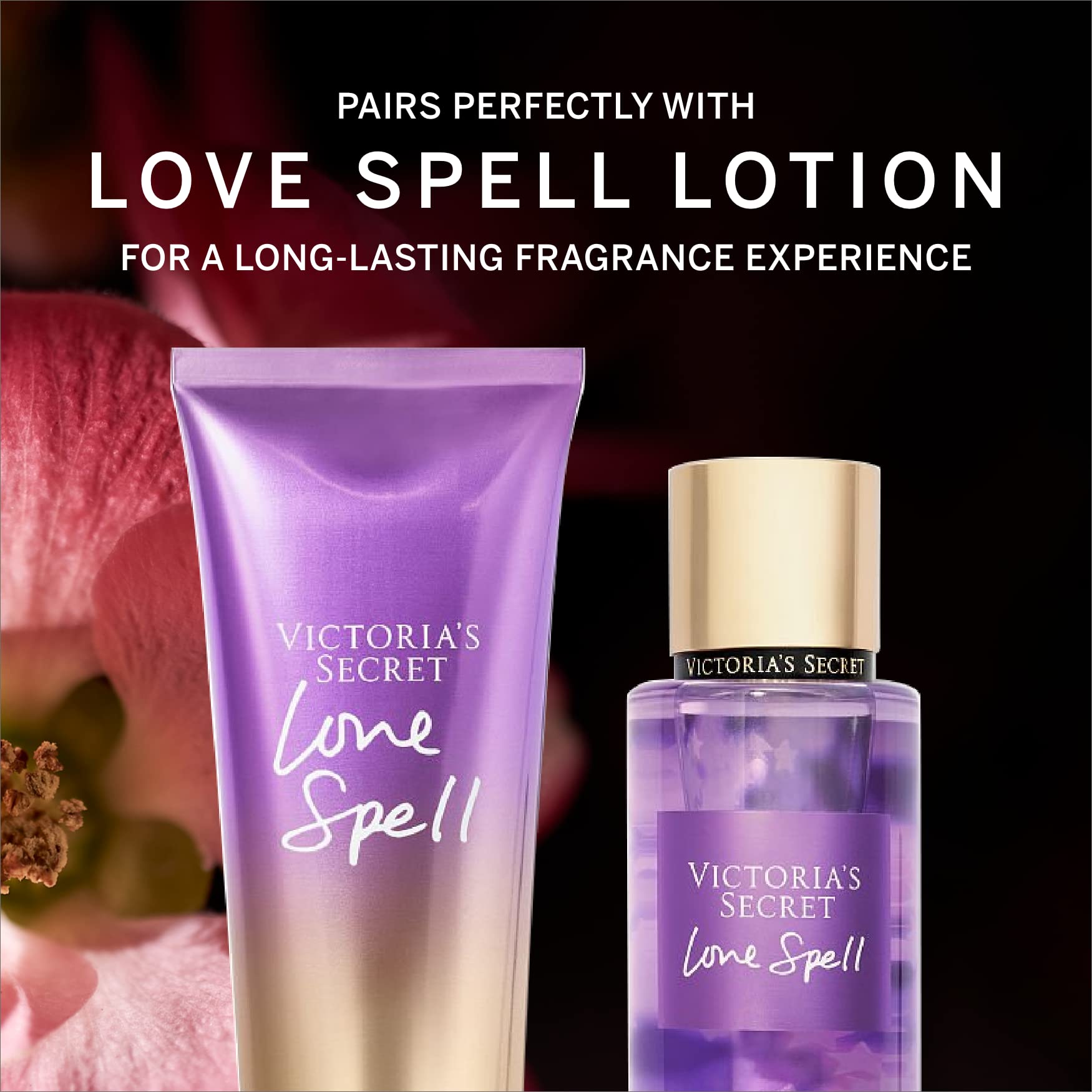 Victoria's Secret Love Spell mist applying to pulse points for instant refresh during the day.