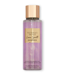 Victoria's Secret Love Spell Shimmer Mist bottle with shimmering finish for daily refresh.