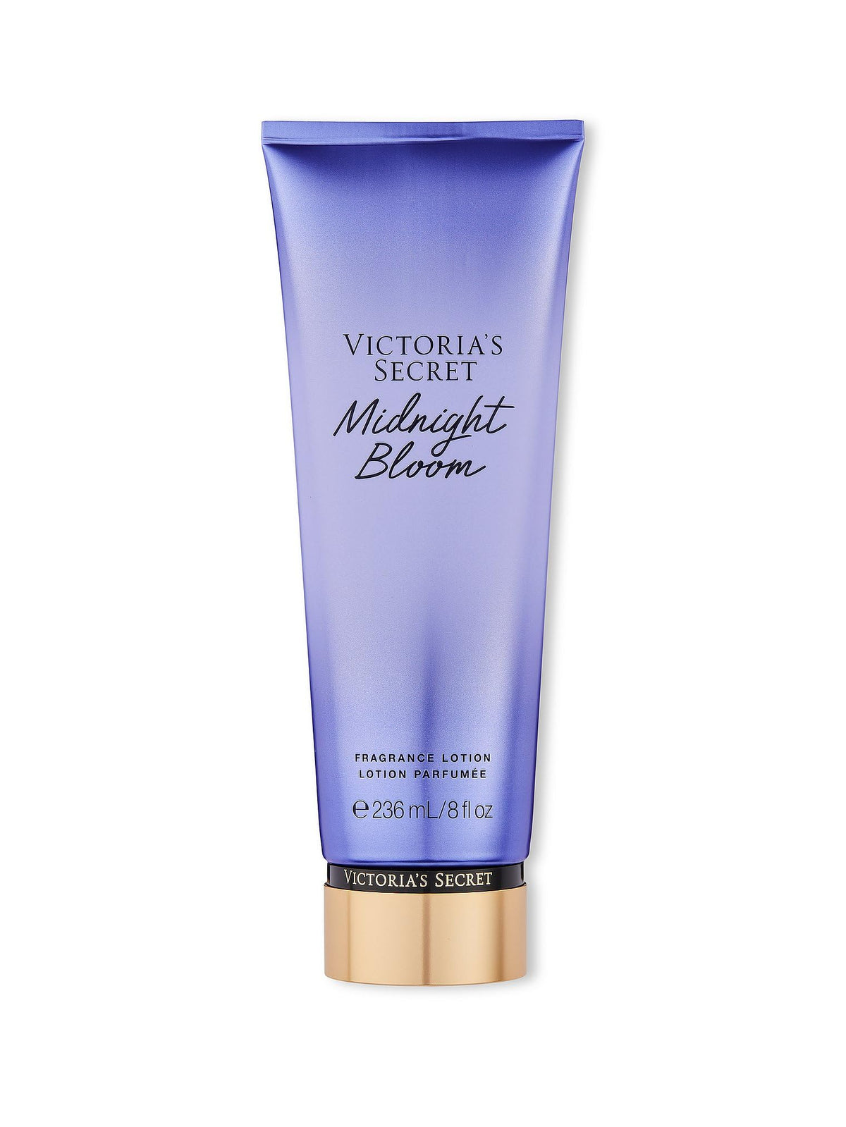 Victoria's Secret Midnight Bloom lotion bottle supports daily moisturization with a light fragrance boost.