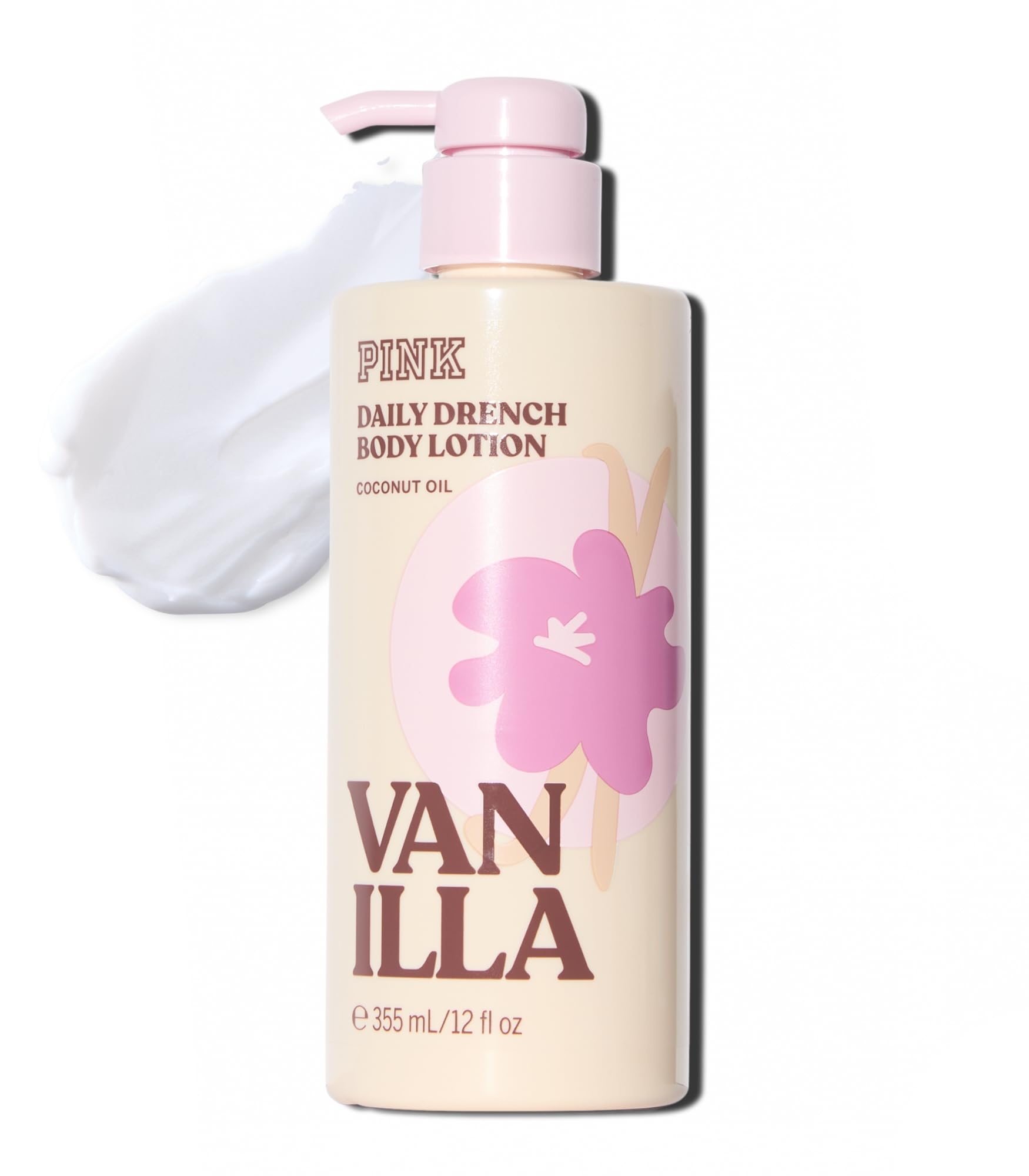 Victoria's Secret PINK Body Lotion Vanilla pump bottle for quick hydration.