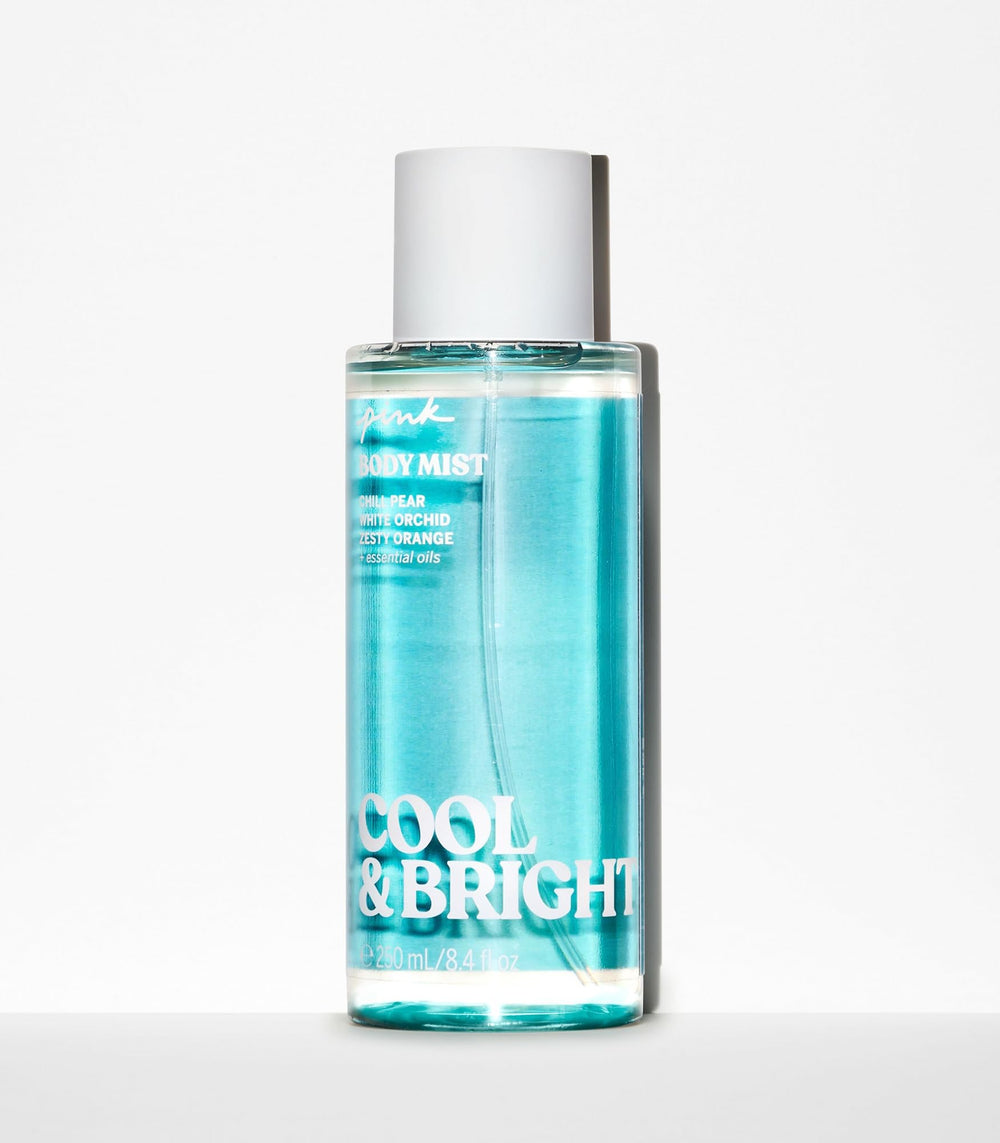 Victoria's Secret Pink Cool and Bright notes close-up highlighting Chill Pear and White Orchid.