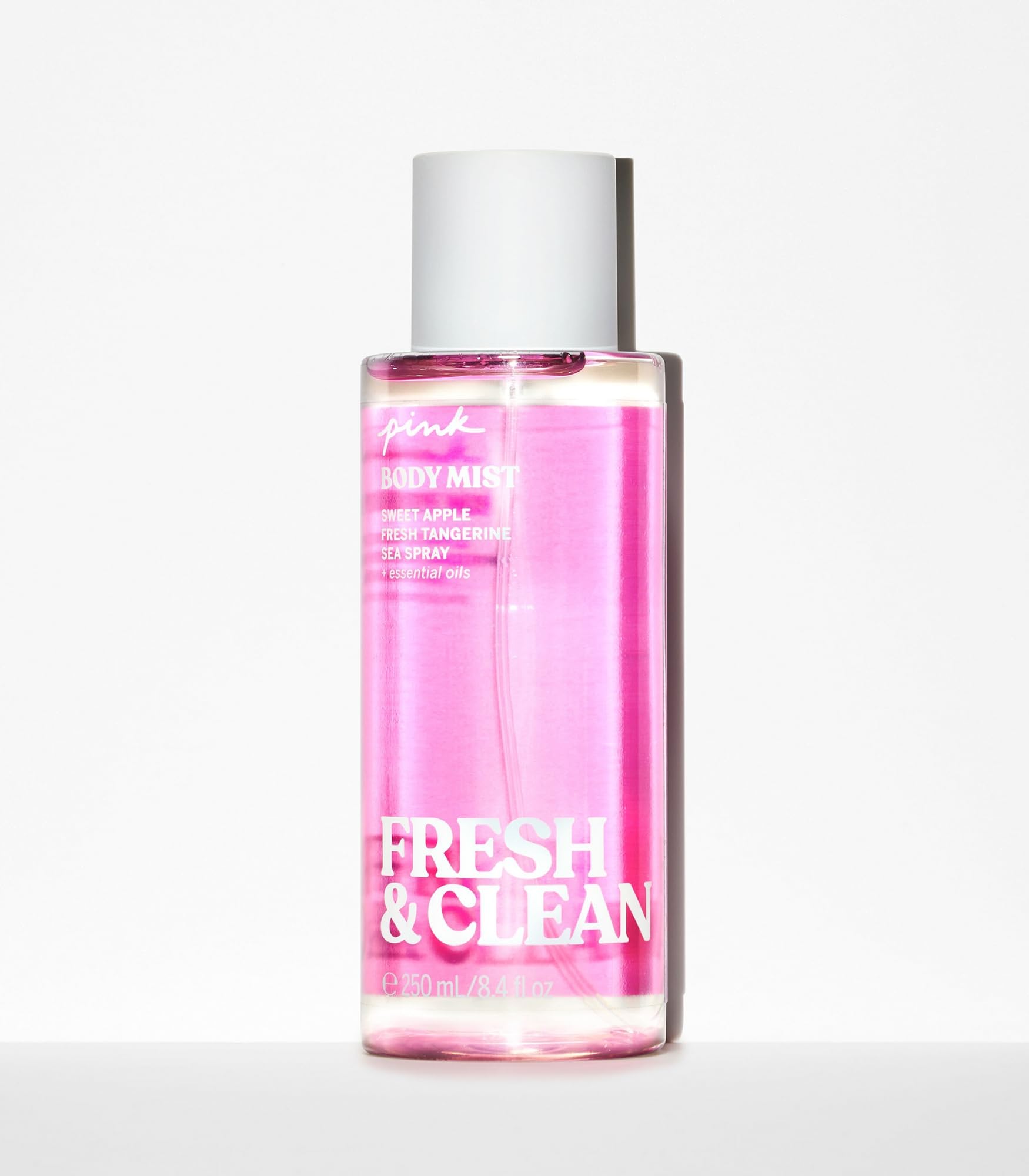 Victoria's Secret Pink Fresh & Clean notes of lily and apple aloe for a refreshing feel.