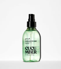 Victoria's Secret PINK cucumber spray application for quick refresh.