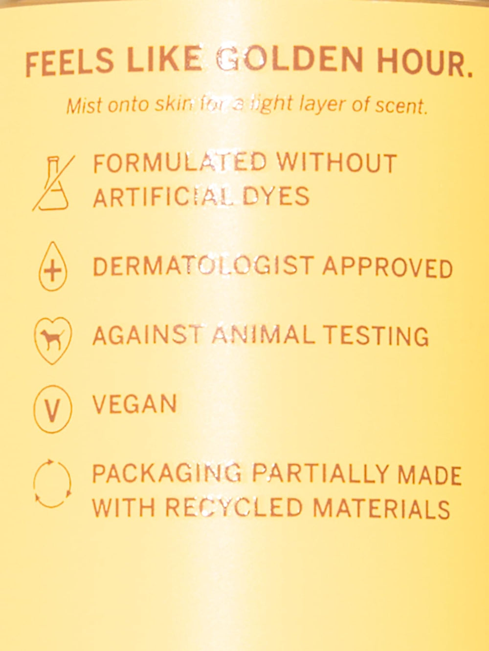 Victoria's Secret Pink Vanilla & Dreamy packaging-side view highlights vegan, cruelty-free fragrance