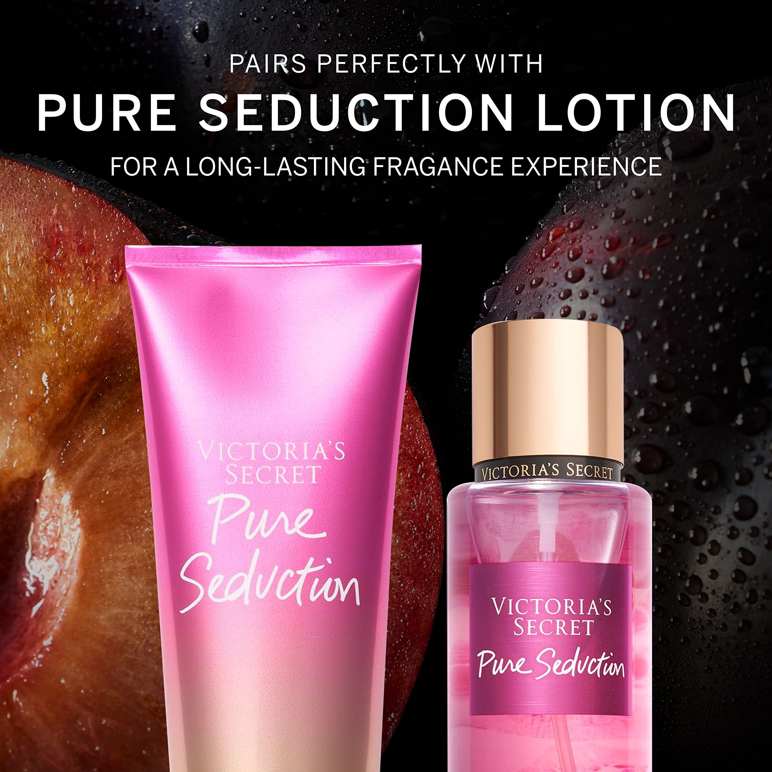 Victoria's Secret Pure Seduction lotion-tube shown for scent layering.