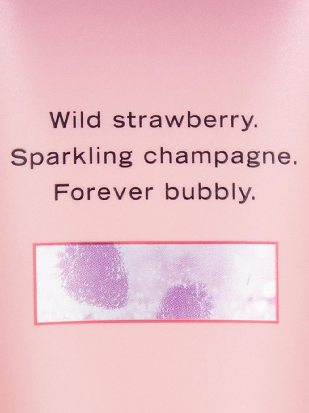 Victoria's Secret Strawberries & Champagne lotion cap showcases chic on-the-go scent