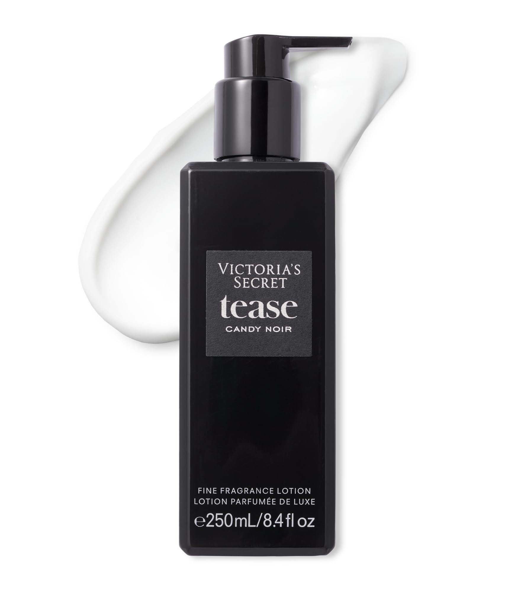 Victoria's Secret Tease Candy Noir fragrance lotion bottle for luxurious daily scent and hydration.