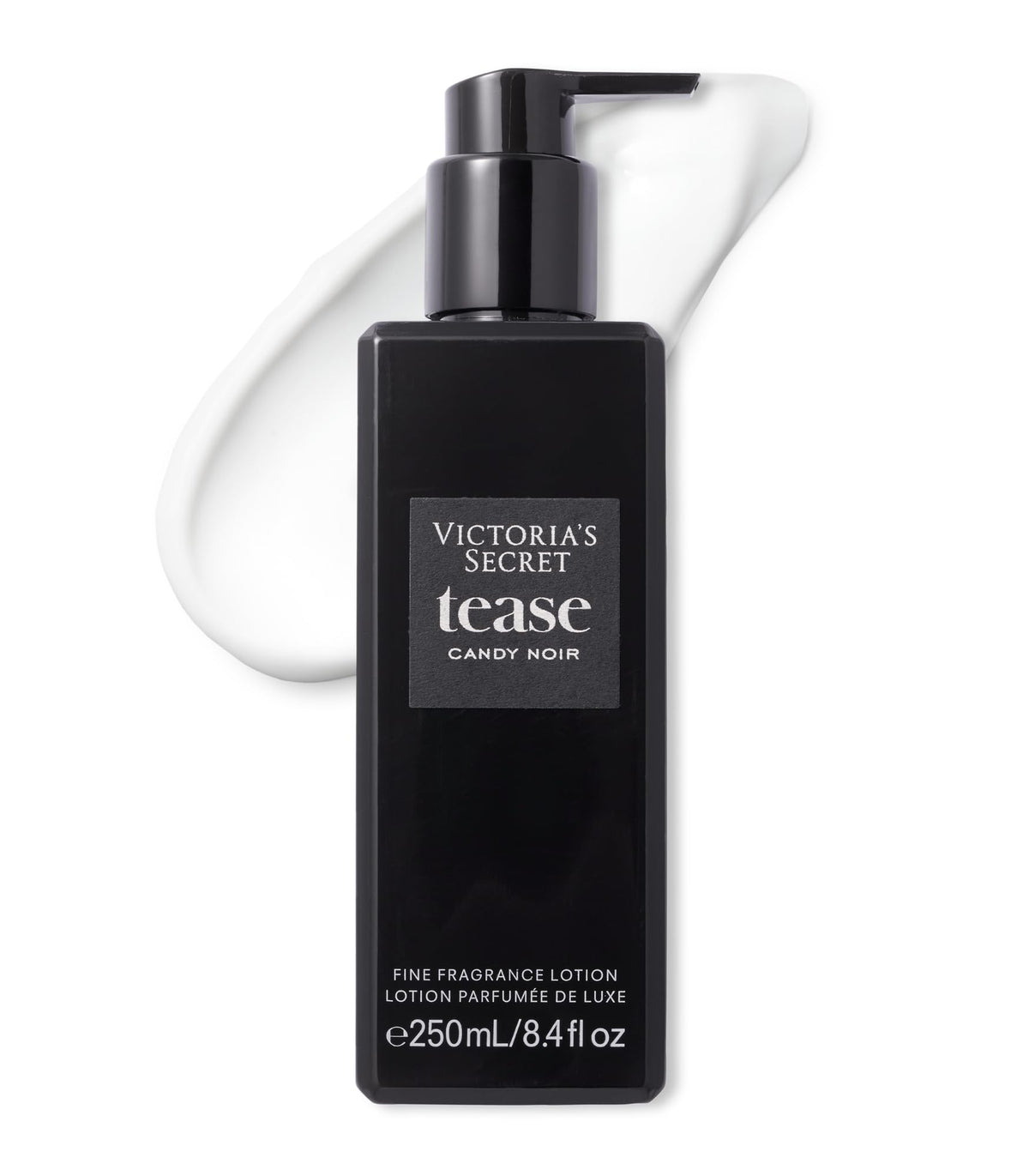 Victoria's Secret Tease Candy Noir fragrance lotion bottle for luxurious daily scent and hydration.