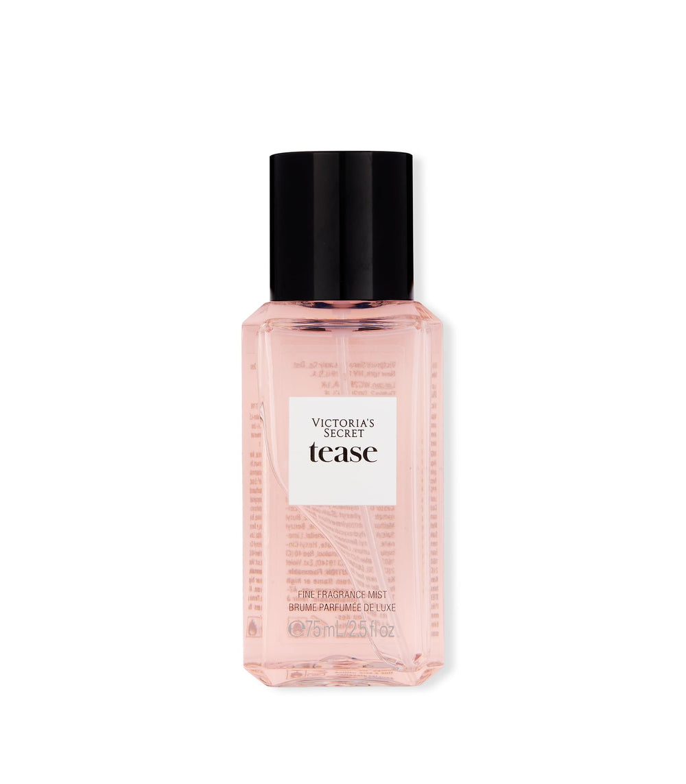 Victoria's Secret Tease mini mist bottle close-up for travel fragrance on-the-go
