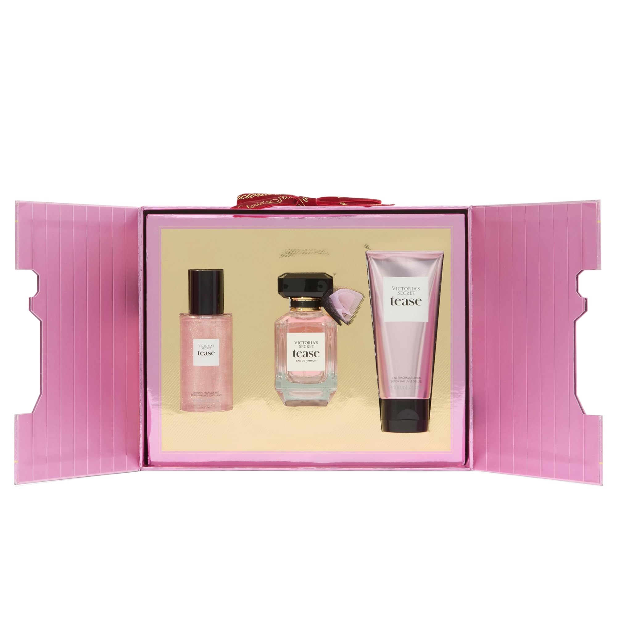 Victoria's Secret Tease shimmer mist bottle offers a luminous finishing touch