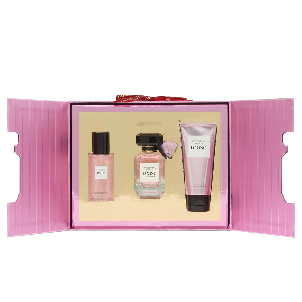Victoria's Secret Tease shimmer mist bottle offers a luminous finishing touch