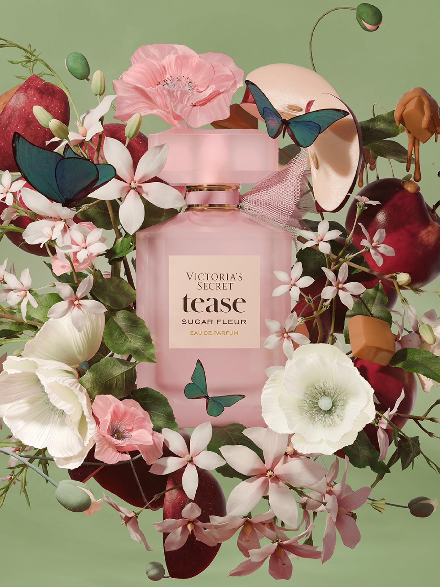 Victoria's Secret Tease Sugar Fleur mist lifestyle shot for date-night vibe