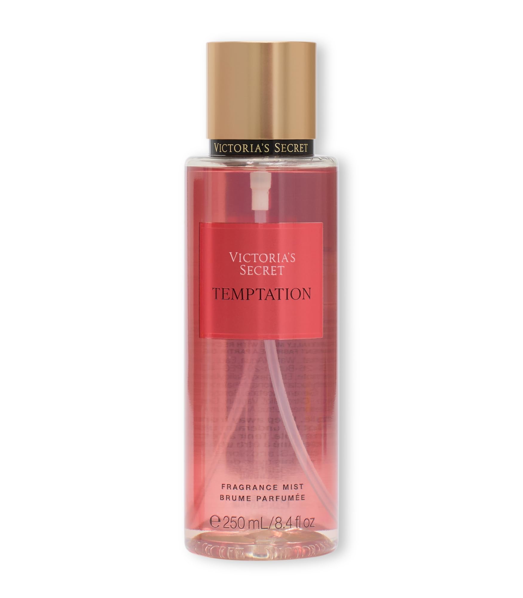 Victoria's Secret Temptation Mist bottle front view for long-lasting fragrance