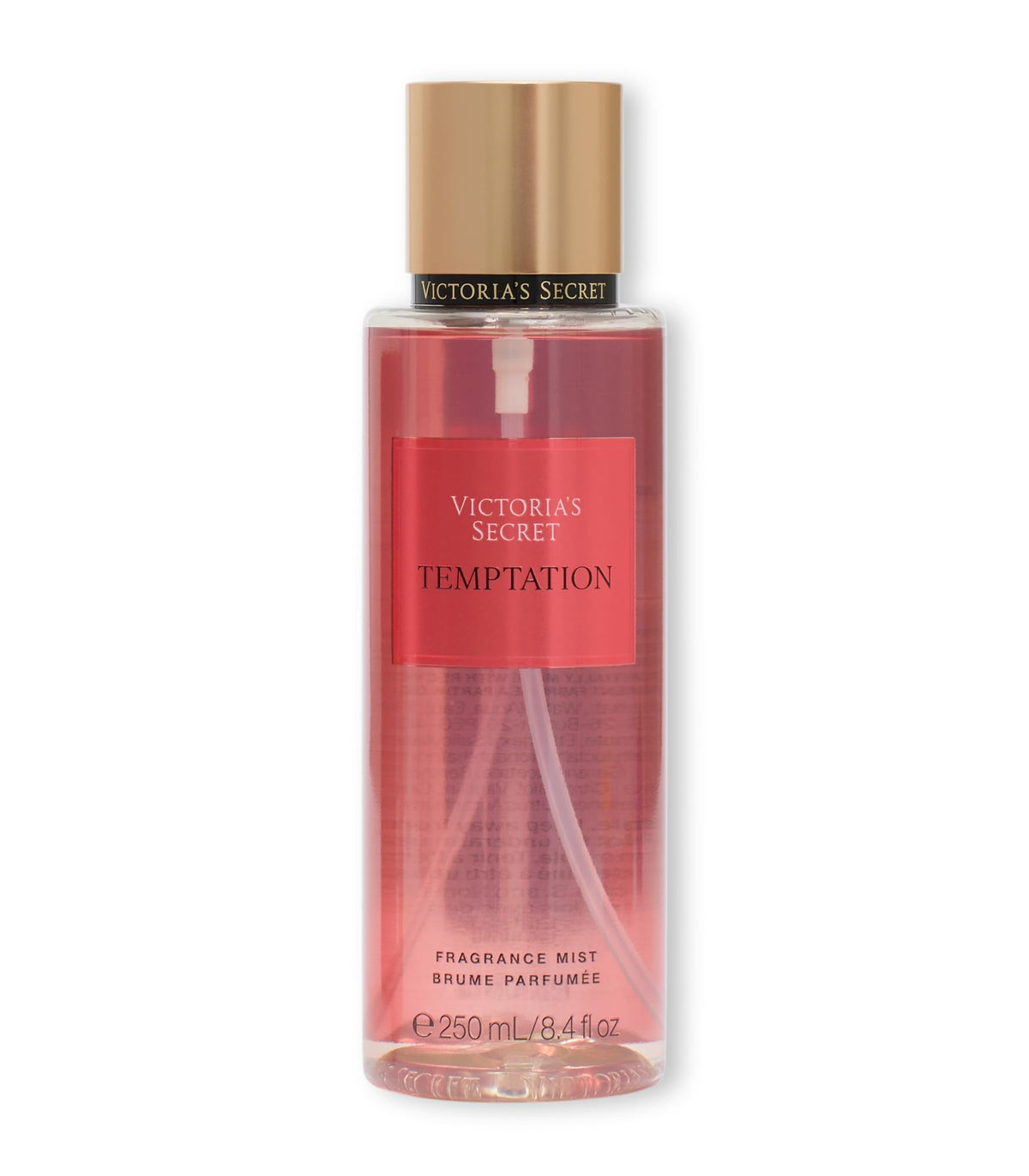 Victoria's Secret Temptation Mist bottle front view for long-lasting fragrance