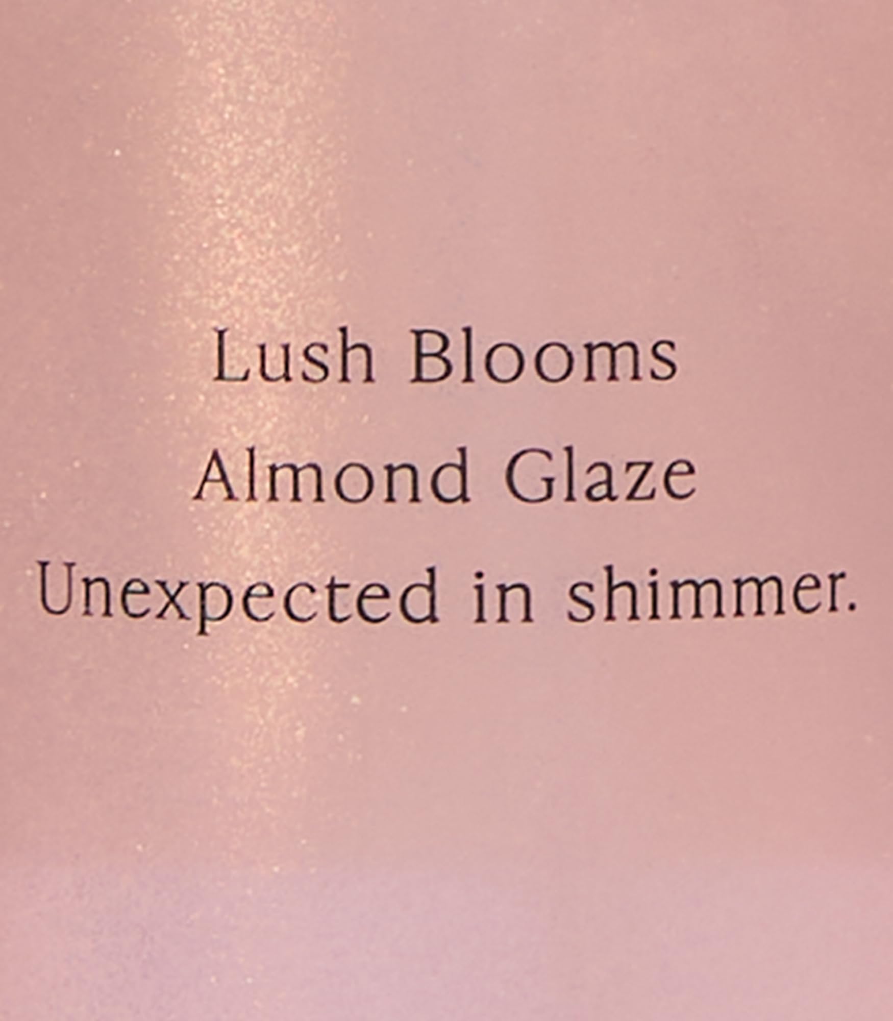 Victoria's Secret Velvet Petals Shimmer closeup label highlights blooms and almond glaze