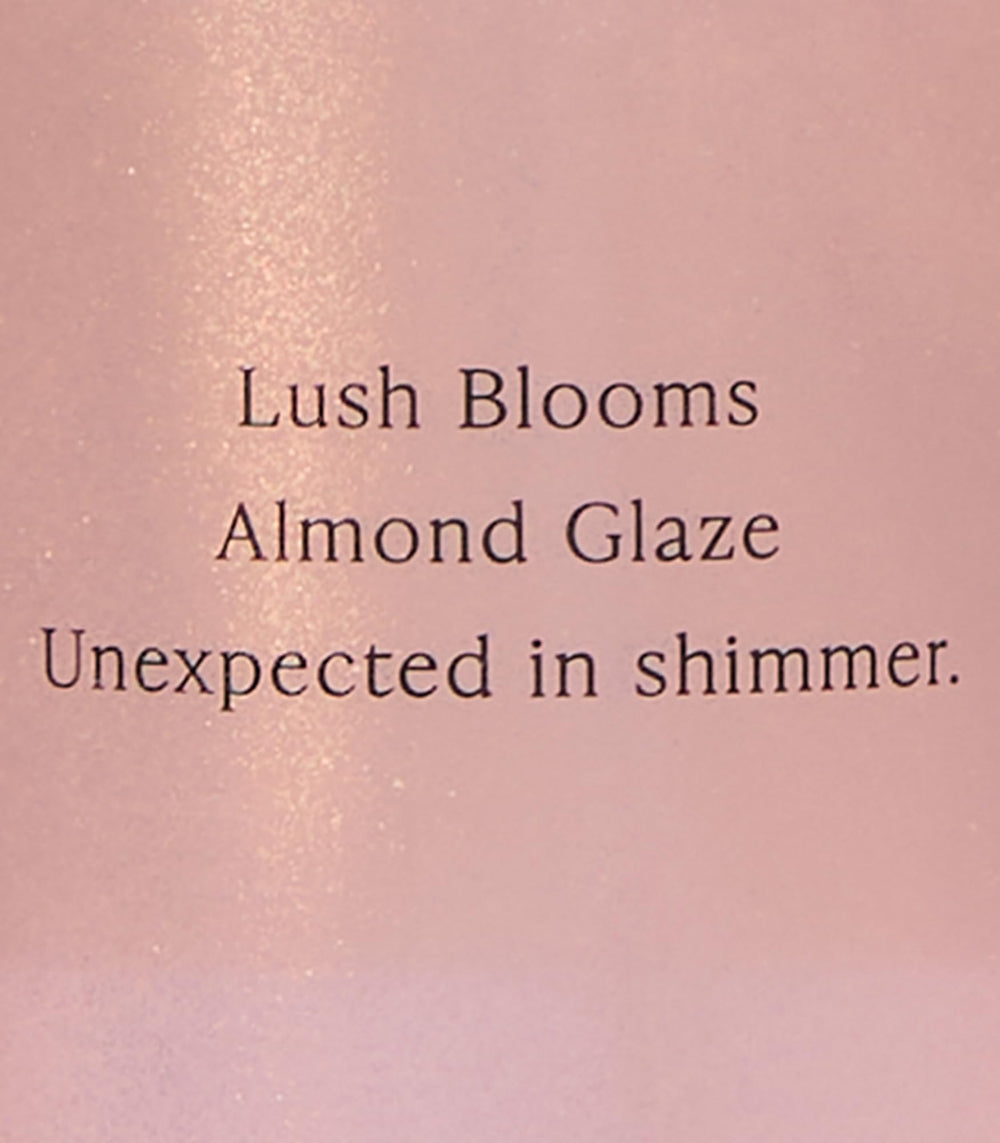 Victoria's Secret Velvet Petals Shimmer closeup label highlights blooms and almond glaze