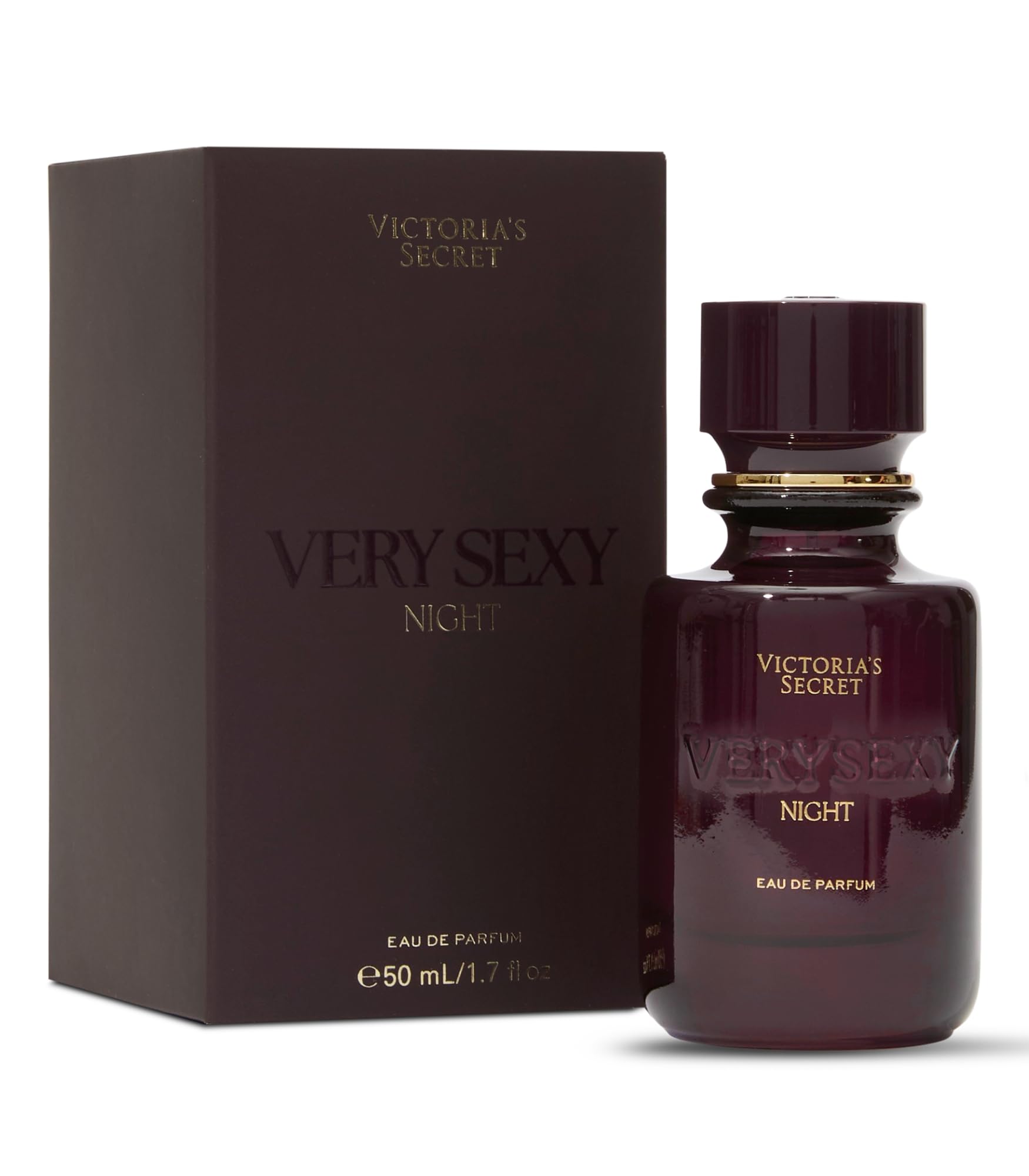 Victoria's Secret Very Sexy Night bottle pour highlights rich plum notes for evening allure.