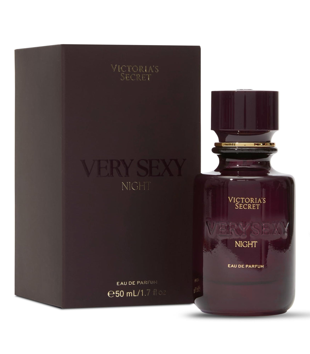Victoria's Secret Very Sexy Night bottle pour highlights rich plum notes for evening allure.