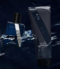 Victoria's Secret VS Him Deepwater lotion swirl displays creamy texture for skin.