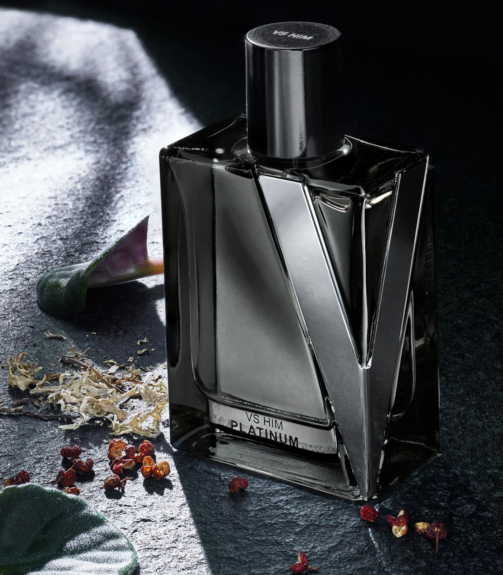 Victoria's Secret VS Him Platinum oakmoss detail evokes warmth and endurance