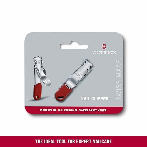 Victorinox nail clipper red lanyard hole dimension shot shows pocket-ready size