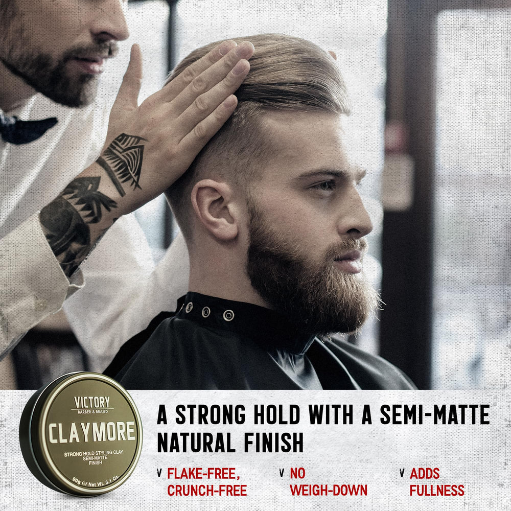 Claymore dried, non-flaky finish on hair