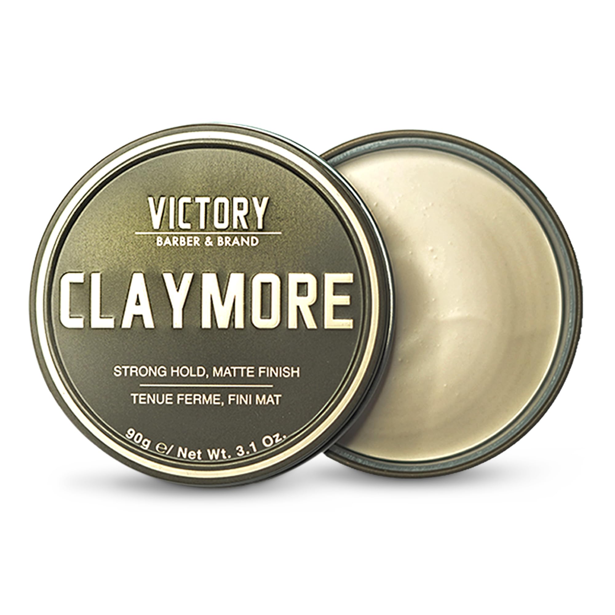 Victory Barber & Brand Claymore pomade-tube shown for all-day strong hold