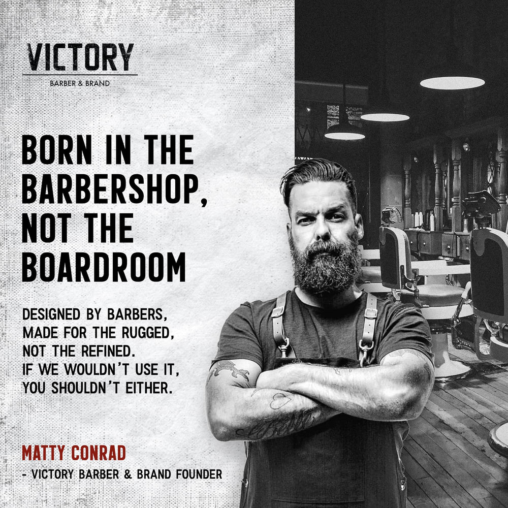 Victory Dry Grooming Cream natural finish with soft hold.